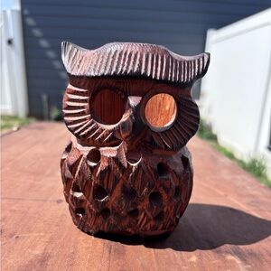 Vintage Wooden Owl